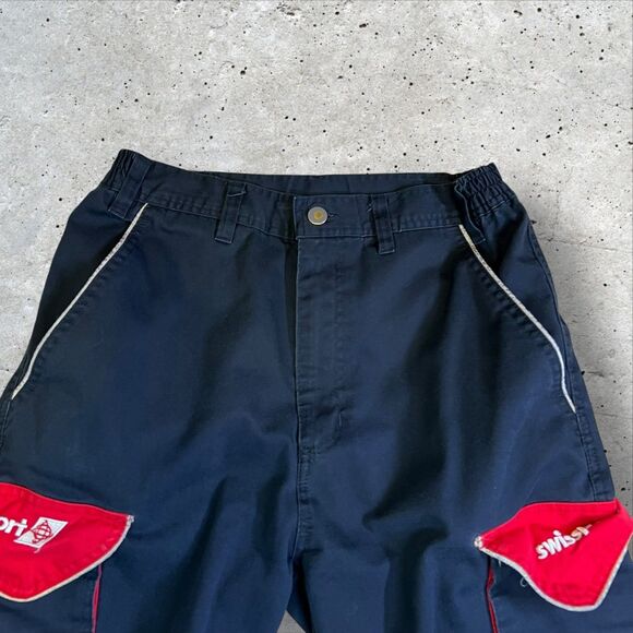 Swissport Cargo Pants Size 30R Black Red Hi-Vis Reflective Strips - Picture 6 of 10